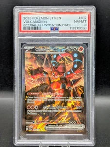 2025 POKEMON JTG #182/159 VULCANION EX ILLUSTRAZIONE SPECIALE RARA PSA 8, POSS 9 - Foto 1 di 3