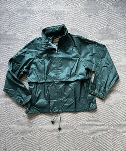 Eddie Bauer Nylon/Acrylic Full Zip Rain Jacket Shell - XL - Green - Picture 1 of 10