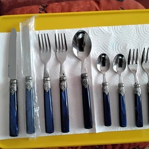 Besteck Napoleon Blau Perlmutt-Effekt 9 Teile Edelstahl 18/10 - Bild 1 von 4