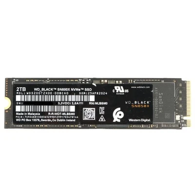 WD BLACK SN850X NVMe SSD 2 TB interne SSD PCIe Schwarz 7.300 MB/s WDS200T2X0E - Bild 1 von 2