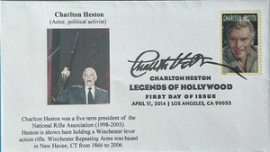 Connecticut Cover Club 4892 Charlton Heston Slogan Cancel LAX Political Activist - Picture 1 of 2