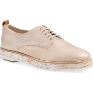 AGL Juliet Oxfords Oro Rosa Talla 7.5 38.5 Suela de Corcho Tenis Cuero de Becerro Encaje - Imagen 1 de 12