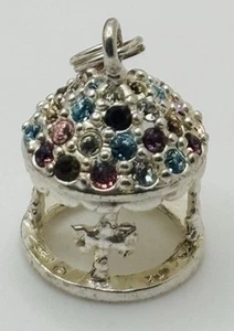 Vintage 925 STERLING SILBER 3D Schmuck Karussell CHARM für Armband / Halskette - Bild 1 von 10