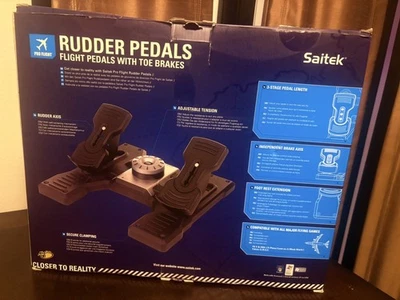 Saitek Pro Flight Rudder Flight Pedals Gaming PZ35 for PC New Open Box ✈️  - Image 1 of 4