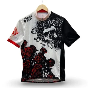 Primal Grateful Dead Skull & Roses Cycling Jersey Mens Large Performance Stretch - Picture 1 of 9