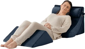 Orthopedic Bed Wedge Pillow Set, Post Surgery Foam for Back, Neck and Leg Pain - Picture 1 of 12