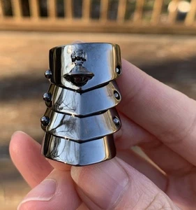 Vivienne Westwood Grey Gun Metal Armor Ring Size 7.75 To 9 orb Rings Gray Black - Picture 1 of 9