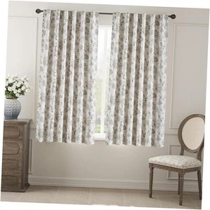 100% Blackout Floral Curtains for Bedroom, 63 Inches Long Printed Flower - Picture 1 of 7