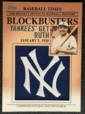 2012 Topps Update Blockbusters Hat Logo Patch Babe Ruth #BP-15 - Image 1 of 2