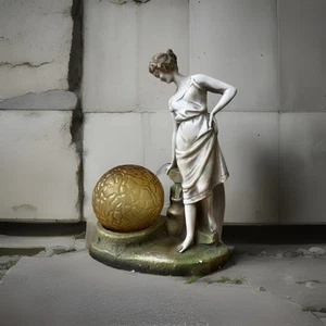 Rare 1940s Art Deco Frankart Woman Brain Lamp Wall Table Light Vintage Lighting - Picture 1 of 9