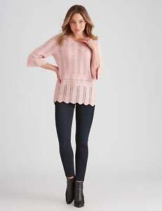 ROCKMANS - Womens Tops -  Elbow Sleeve Pretty Stitch Knit Top