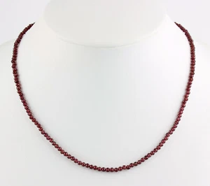 Garnet Chain Gemstone Chain Faceted Wine Red Necklace with Extension Chain - Picture 1 of 3