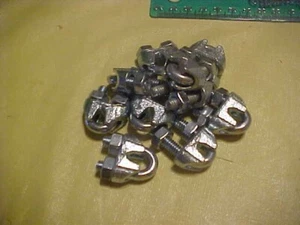 10 PACK Cable Clamps 3/16” Zinc U-Bolts Wire Rope Clamps Clips W/free shipping - Picture 1 of 2