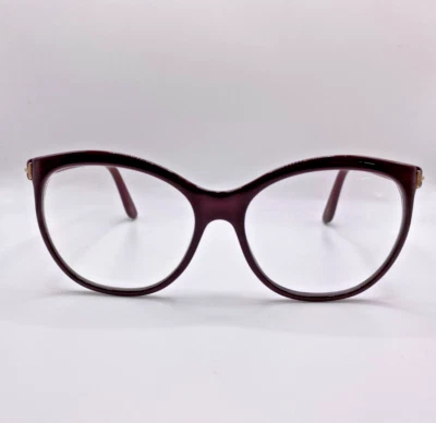 Marco de gafas de plástico redondo borgoña Tom Ford Geraldine-02 TF568 69T 57-16-145 Foto 1 de 4
