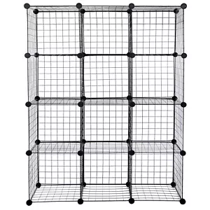 12 Cube Storage Wire Rack Shelving Organizer Cabinet Kitchen Bedroom Book Shelf - Picture 1 of 19