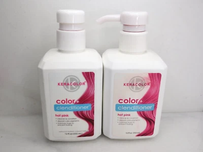 KERA COLOR + CLENDITIONER HOT PINK 12 OZ NWOB LOT OF 2  *SEE DETAILS* - Image 1 of 3