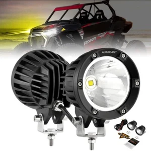 2pcs Auxbeam 4" Round Offroad Driving Lights LED Pod Lights For Can-Am Maverick - Picture 1 of 12