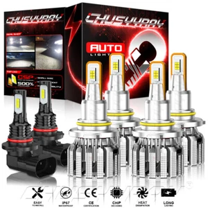 9005+9006+9145 LED Headlight High&Low Beam Fog For Jeep Grand Cherokee 2005-2010 - Imagen 1 de 18