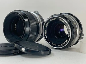 [Exc+4] Nikon Micro Nikkor P Auto 55mm f/3.5 + Nikkor-H Auto Non AI 50mm f/2 Set - Picture 1 of 23