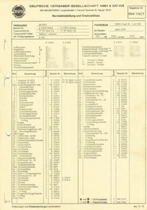 Einstelldaten Datenblatt Ford Capri II - 2.3 Solex 35 EEIT / Vergaser E17473 - Picture 1 of 2