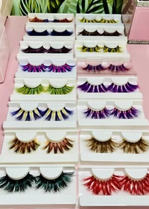 Color Assorted Long False Eyelashes - Picture 1 of 46