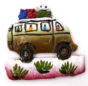 Madagascar Crafts Manakara Recycled Sheet Metal Bush Taxi Magnet - Picture 1 of 1