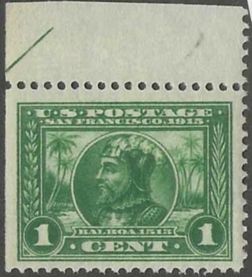 1913 PAN PACIFIC EXPO 1c (397) MNH TOP SELVAGE $35 PART ARROW LINE - Image 1 of 4
