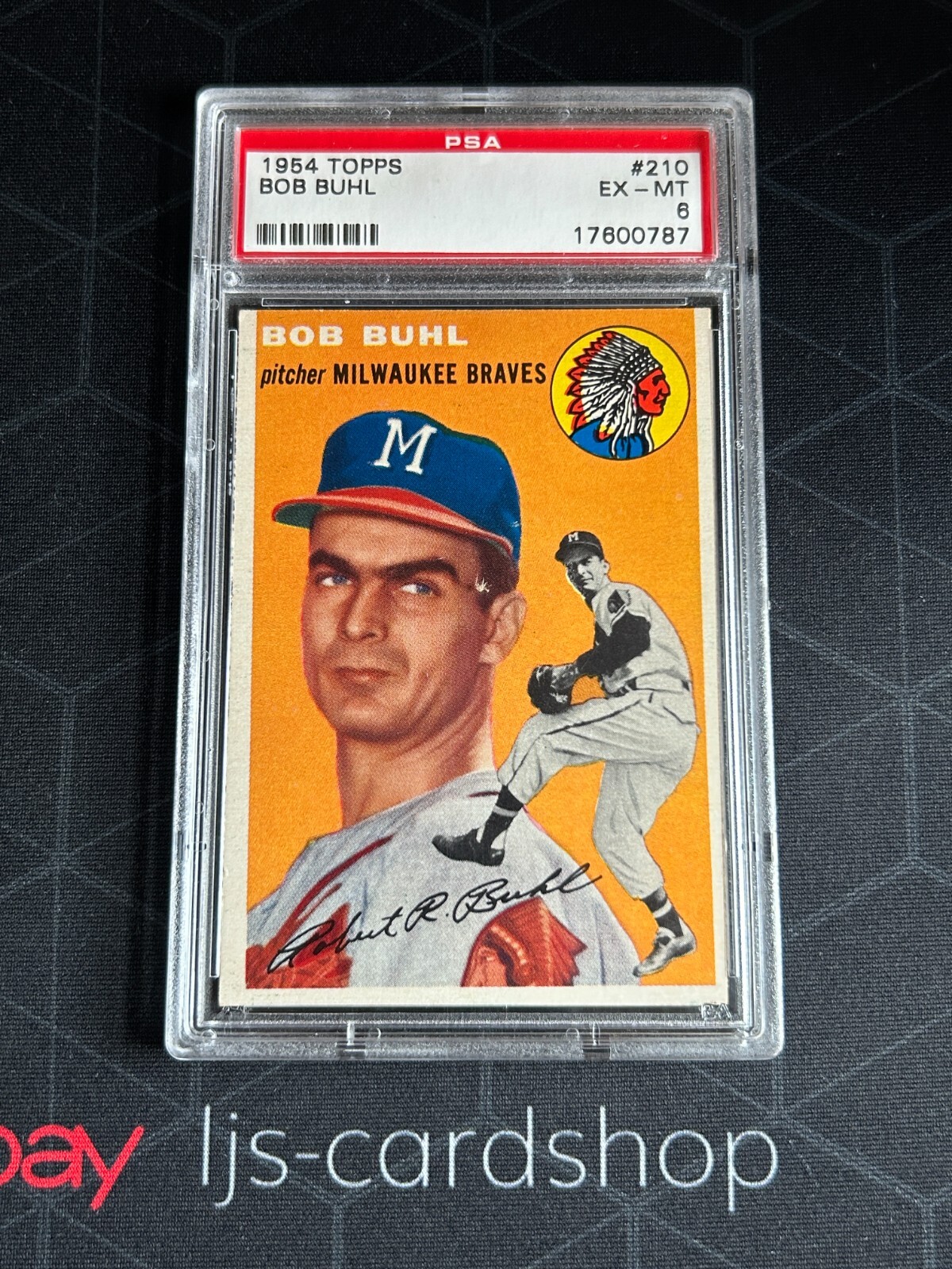 1954 Topps Bob Buhl #210 Rookie PSA 5 EX Milwaukee Braves RC C1