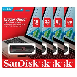 SanDisk Cruzer Glide USB 3.0 16GB 32GB 64GB 128GB Flash Drive Thumb Stick Memory - Picture 1 of 14