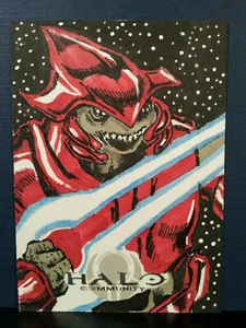 Tarjeta de boceto Covenant Elite Halo de Kurt Ruskin no oficial con tarjetas de pantalla ancha - Imagen 1 de 6