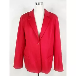 41 Hawthorn Blazer Women Extra Large Red Polka Dot Knit One Button Jacket Preppy - Picture 1 of 10