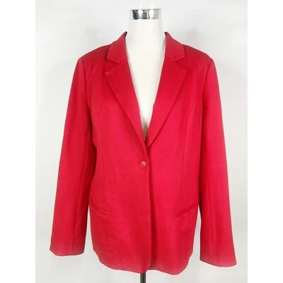 41 Hawthorn Blazer Women Extra Large Red Polka Dot Knit One Button Jacket Preppy - Image 1 of 4