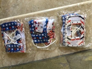 American Flag Patriotic Reusable Protection Face Masks, Clear Window, One Dozen - Picture 1 of 1