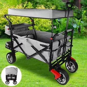 Bollerwagen Faltbar mit Dach Kinderwagen Strandwagen Gerätewagen Handwagen 2024 - Bild 1 von 13