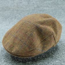 John Lewis Hat Mens Large Brown Flat Cap Wool Polyester Blend Lined Insulated