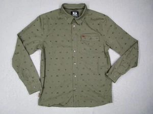 Hippy Tree Shirt Mens Medium Green Snap Front Nature Photography Collective Hike - Picture 1 of 8