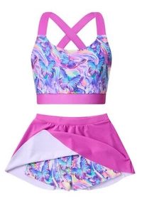 Girls Butterfly Swimsuits Size 6 7 Dreamy Sparkles Tankini Swimming Suit Summ... - Picture 1 of 4
