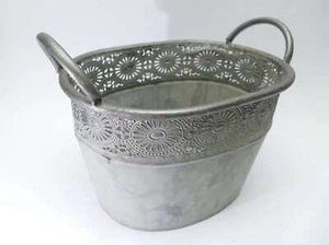 Nowi Metallschale im Blumendesign Oval 25cm Blumenschale 2/22-27 - Bild 1 von 1