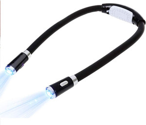 VJK Neck Reading Light: 4 LEDs, 3 Modes, Hands-Free Flexible Torch