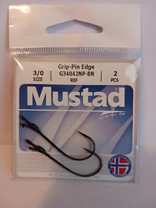 Mustad, G34042NP-BN, GRIP PIN Kantenhaken, Größe 3/0, 2 Stück - Bild 1 von 3