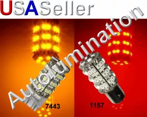 1157 7443 Switchback Dual Color Red Amber Turn Signal Bulb 60led Switch Back - Bild 1 von 3