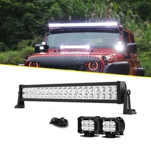 22" 280W LED Work Light Bar & 4" Cube Pods Offroad Truck For Jeep GMC Sierra ATV - Picture 1 of 12