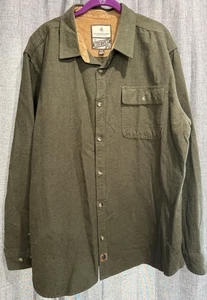Legendary Whitetails Buck Camp Mens Green Corduroy Flannel Button Shirt Sz 2XL - Picture 1 of 9