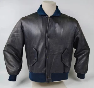 Chevignon Lederjacke Port Avion anthrazit Gr. S vintage 80s 90s Porte - Picture 1 of 12