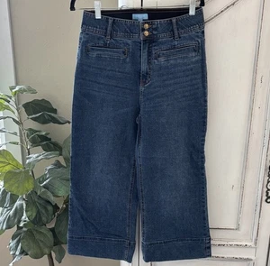 Draper James RSVP Pants Size 10 Stretchy Wide Leg Blue Jean 28x21 - Picture 1 of 8