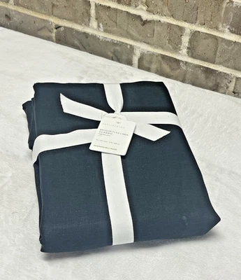 Pottery Barn Belgian Flax Linen Classic BLACK Tablecloth 90" x 144" Hallowen NEW - Image 1 of 4