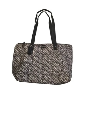 COACH Snake Print Nylon Packable Weekender TOTE BAG F77461 Grey See Pictures  - Image 1 of 4