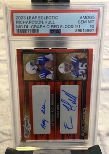 2023 Leaf Eclectic Red Dual Auto1/1 Anthony Richardson Evan Hull PSA 10 GEM MINT - Picture 1 of 11