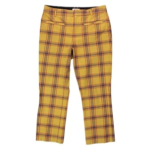 Pantalones elásticos recortados amarillos a cuadros Maeve Anthropologie para mujer EE. UU. 10 - Imagen 1 de 12