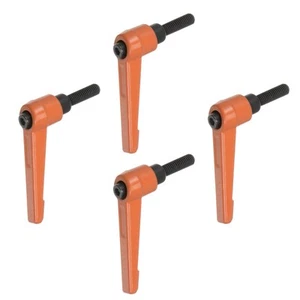 4pcs M6 x 20mm Threaded Stud Adjustable Clamping Lever Handle Bolt Knob Orange - Picture 1 of 6
